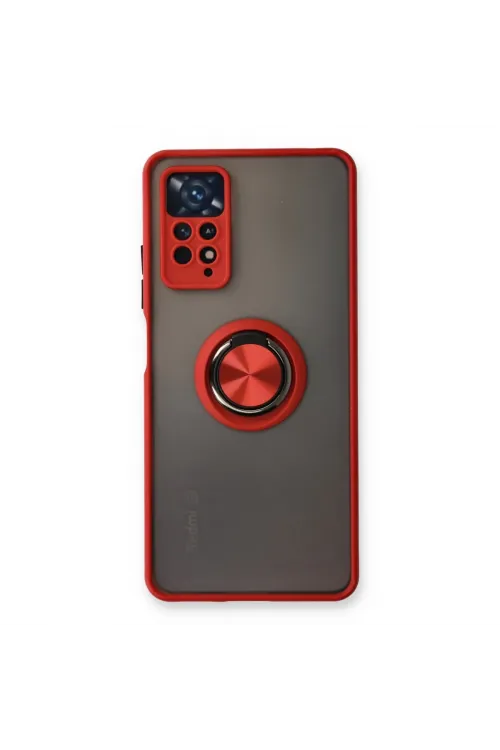 Xiaomi Redmi Note 11 Pro Kılıf Montreal Yüzüklü Silikon Kapak - Kırmızı