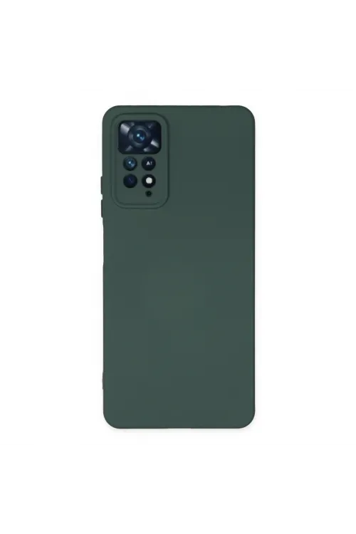 Xiaomi Redmi Note 11 Pro Kılıf Nano İçi Kadife Silikon - Koyu Yeşil