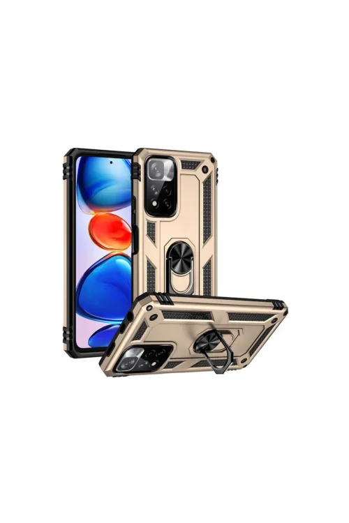 Xiaomi Redmi Note 11 Pro Plus 5g Kılıf Sofya Yüzüklü Silikon Kapak - Gold
