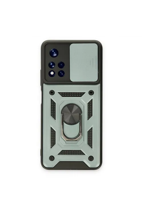 Xiaomi Redmi Note 11t Kılıf Pars Lens Yüzüklü Silikon - Yeşil