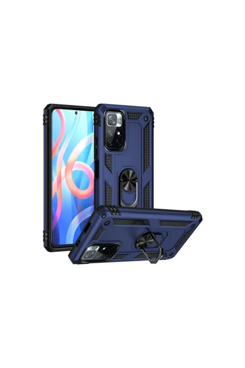 Xiaomi Redmi Note 11t Kılıf Sofya Yüzüklü Silikon Kapak - Lacivert