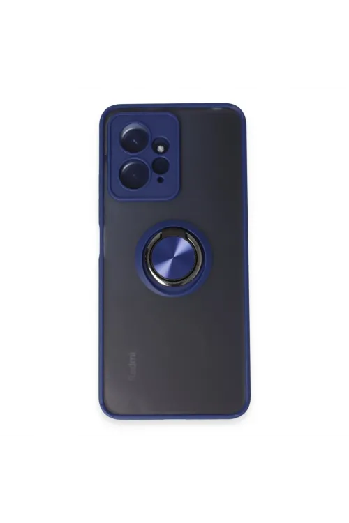 Xiaomi Redmi Note 12 4g Kılıf Montreal Yüzüklü Silikon Kapak - Lacivert
