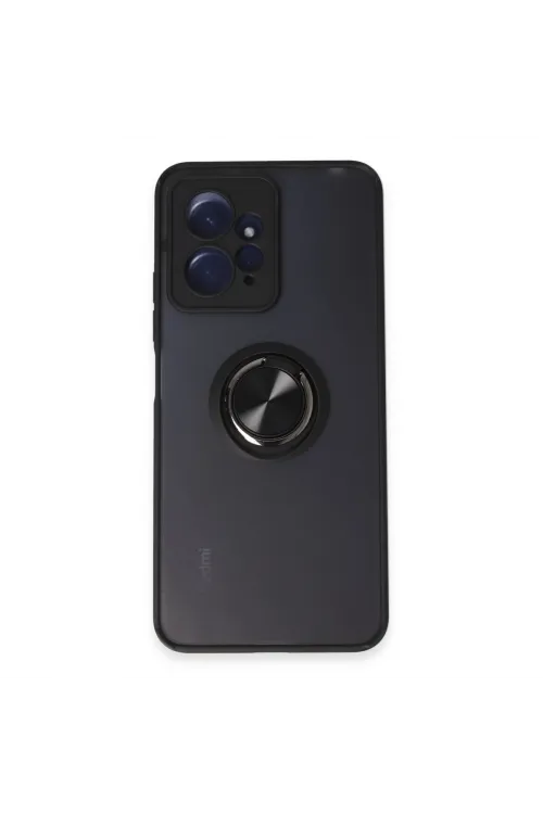 Xiaomi Redmi Note 12 4g Kılıf Montreal Yüzüklü Silikon Kapak - Siyah