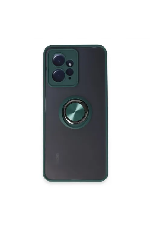 Xiaomi Redmi Note 12 4g Kılıf Montreal Yüzüklü Silikon Kapak - Yeşil