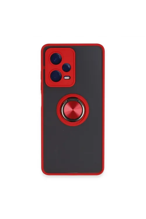 Xiaomi Redmi Note 12 5g Kılıf Montreal Yüzüklü Silikon Kapak - Kırmızı