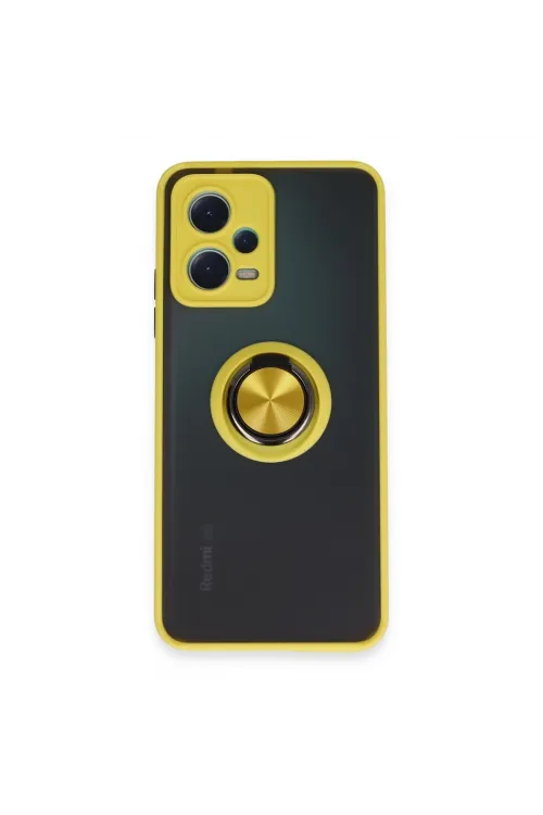 Xiaomi Redmi Note 12 5g Kılıf Montreal Yüzüklü Silikon Kapak - Sarı