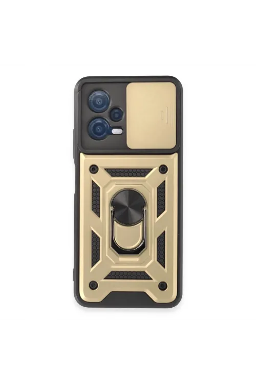 Xiaomi Redmi Note 12 5g Kılıf Pars Lens Yüzüklü Silikon - Gold