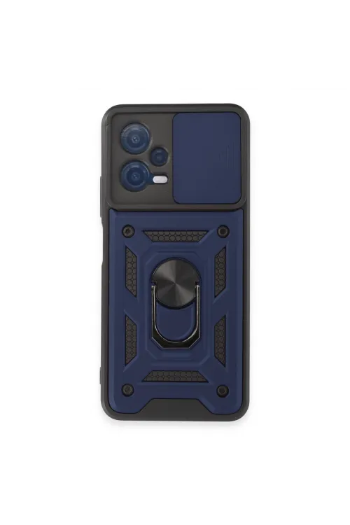 Xiaomi Redmi Note 12 5g Kılıf Pars Lens Yüzüklü Silikon - Lacivert