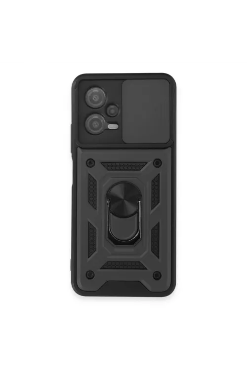Xiaomi Redmi Note 12 5g Kılıf Pars Lens Yüzüklü Silikon - Siyah