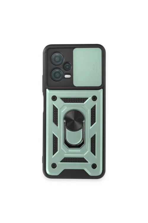 Xiaomi Redmi Note 12 5g Kılıf Pars Lens Yüzüklü Silikon - Yeşil