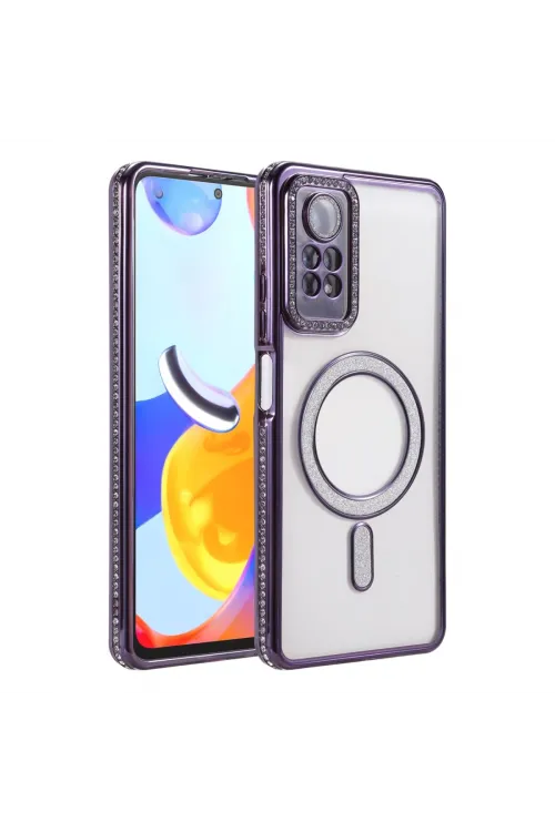 Xiaomi Redmi Note 12 Pro 4g Joke Simli Magneticsafe Kılıf - Derin Mor