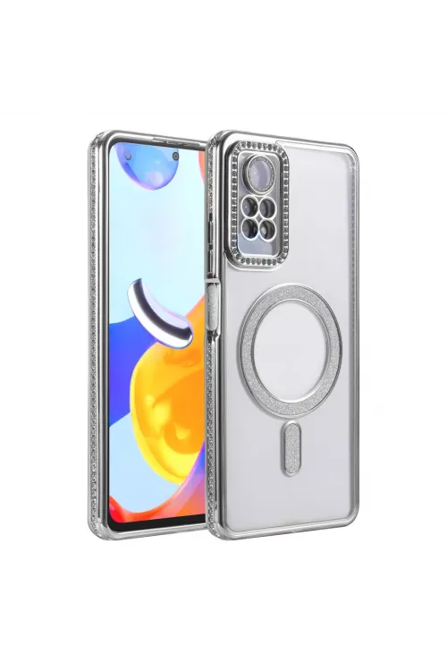 Xiaomi Redmi Note 12 Pro 4g Joke Simli Magneticsafe Kılıf - Gümüş