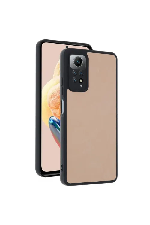 Xiaomi Redmi Note 12 Pro 4g Kılıf Aras Deri Kapak - Pudra