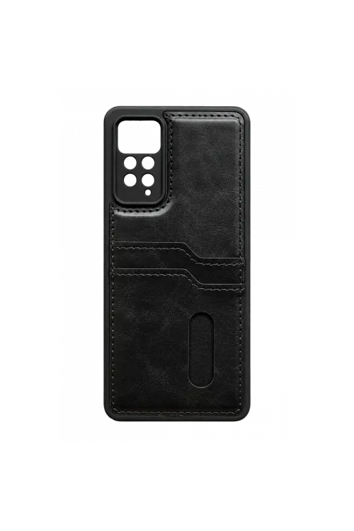 Xiaomi Redmi Note 12 Pro 4g Kılıf Sara Kartvizitli Deri Kılıf - Siyah