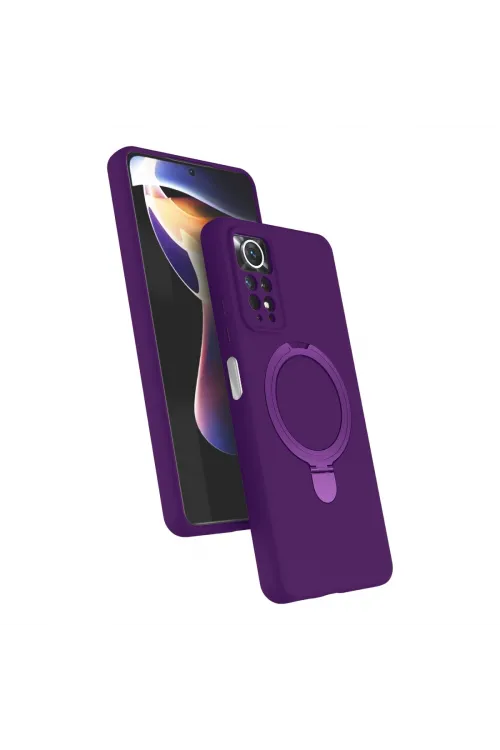 Xiaomi Redmi Note 12 Pro 4g Regal Magsafe Standlı Kapak - Derin Mor