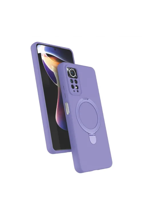 Xiaomi Redmi Note 12 Pro 4g Regal Magsafe Standlı Kapak - Lila