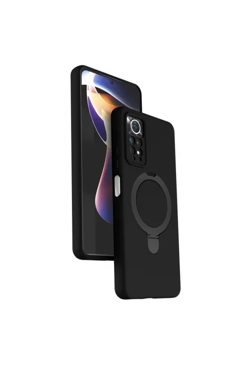 Xiaomi Redmi Note 12 Pro 4G Regal Magsafe Standlı Kapak - Siyah