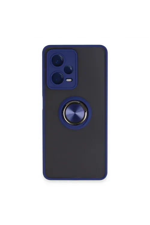 Xiaomi Redmi Note 12 Pro 5g Kılıf Montreal Yüzüklü Silikon Kapak - Lacivert