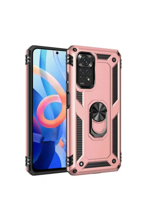 Xiaomi Redmi Note 12s Kılıf Sofya Yüzüklü Silikon Kapak - Rose