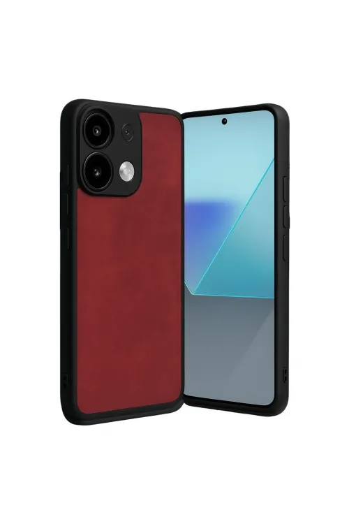 Xiaomi Redmi Note 13 4g Kılıf Aras Deri Kapak - Kırmızı