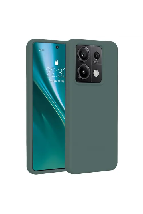 Xiaomi Redmi Note 13 4g Kılıf First Silikon - Koyu Yeşil