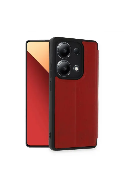 Xiaomi Redmi Note 13 4g Kılıf Flip Cover - Kırmızı