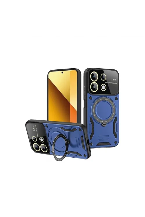 Xiaomi Redmi Note 13 4g Kılıf Joy Lens Standlı Kapak - Lacivert