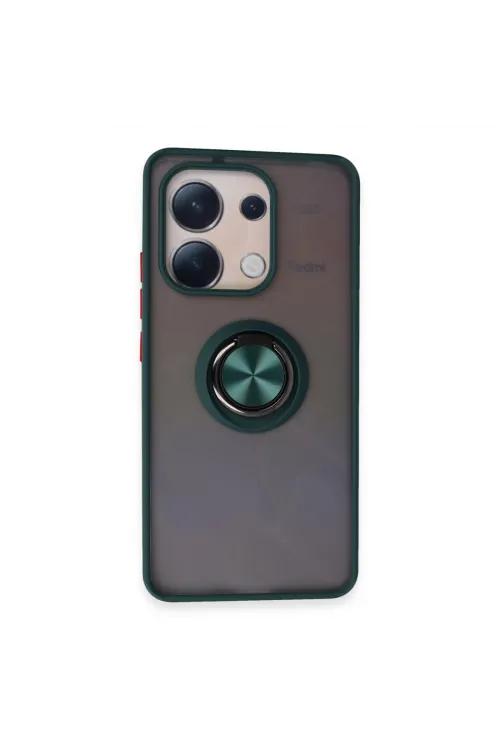 Xiaomi Redmi Note 13 4g Kılıf Montreal Yüzüklü Silikon Kapak - Yeşil