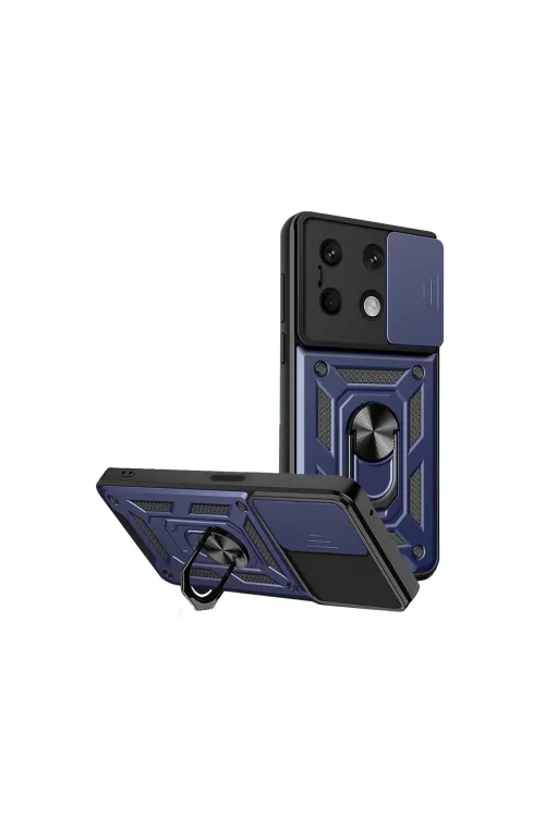 Xiaomi Redmi Note 13 4g Kılıf Pars Lens Yüzüklü Silikon - Lacivert
