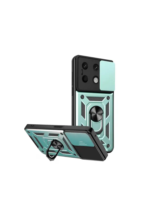 Xiaomi Redmi Note 13 4g Kılıf Pars Lens Yüzüklü Silikon - Yeşil