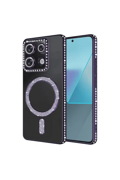 Xiaomi Redmi Note 13 Pro 4g Joke Simli Magneticsafe Kılıf - Derin Mor