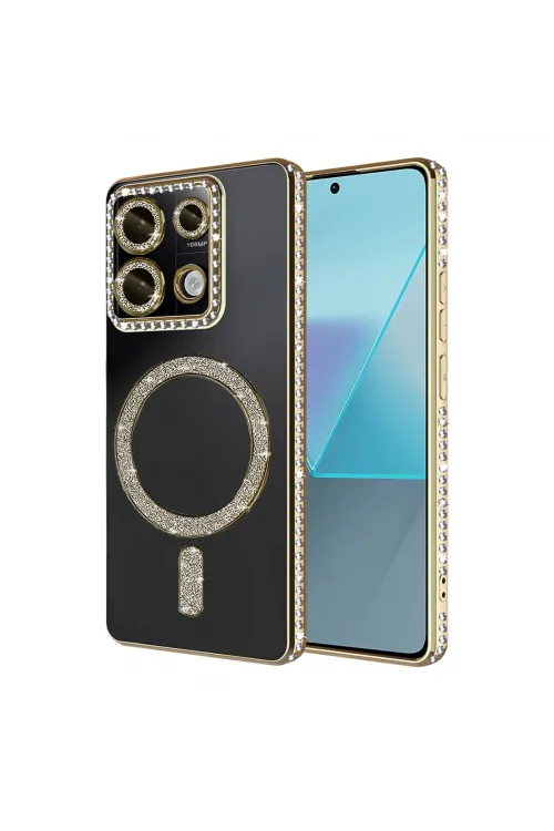 Xiaomi Redmi Note 13 Pro 4g Joke Simli Magneticsafe Kılıf - Gold
