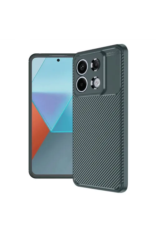 Xiaomi Redmi Note 13 Pro 4g Kılıf Auto Focus Karbon Kapak - Koyu Yeşil