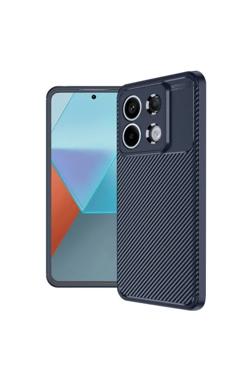 Xiaomi Redmi Note 13 Pro 4g Kılıf Auto Focus Karbon Kapak - Lacivert