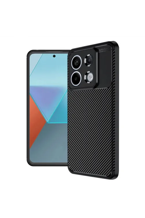 Xiaomi Redmi Note 13 Pro 4g Kılıf Auto Focus Karbon Kapak - Siyah