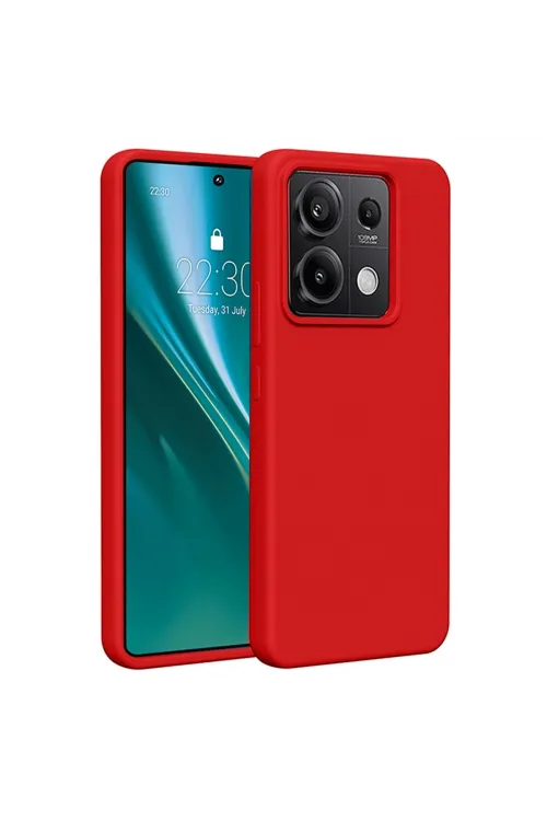 Xiaomi Redmi Note 13 Pro 4g Kılıf First Silikon - Kırmızı