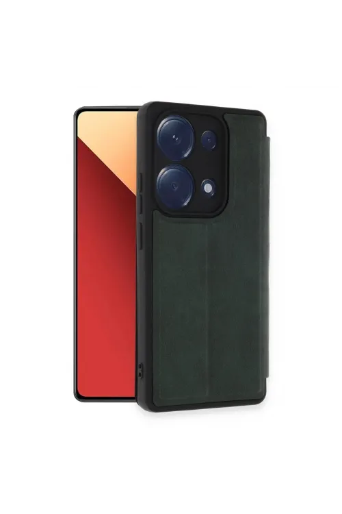 Xiaomi Redmi Note 13 Pro 4g Kılıf Flip Cover - Koyu Yeşil