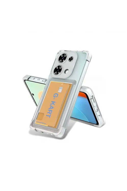 Xiaomi Redmi Note 13 Pro 4g Kılıf Kart Şeffaf Silikon - Şeffaf