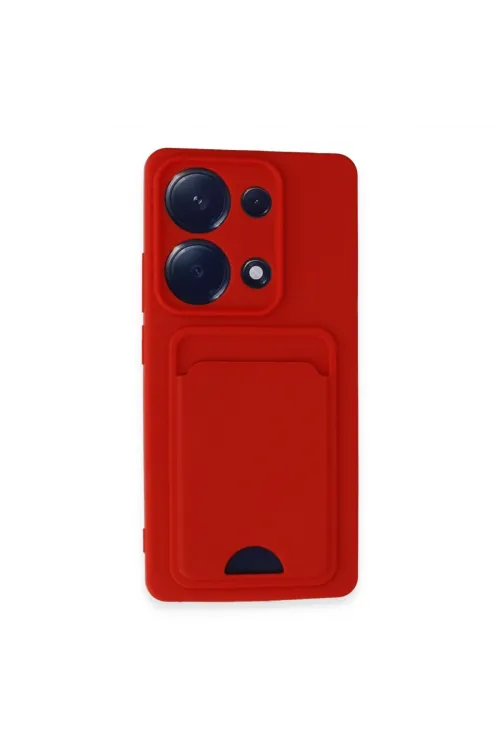 Xiaomi Redmi Note 13 Pro 4g Kılıf Kelvin Kartvizitli Silikon - Kırmızı