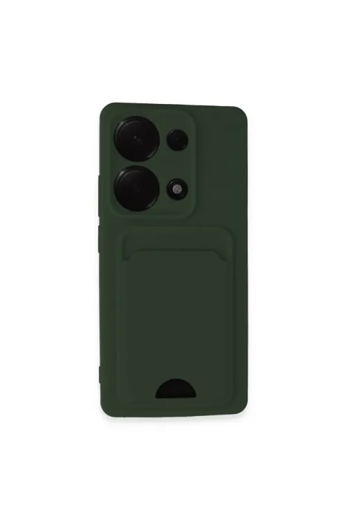 Xiaomi Redmi Note 13 Pro 4g Kılıf Kelvin Kartvizitli Silikon - Koyu Yeşil