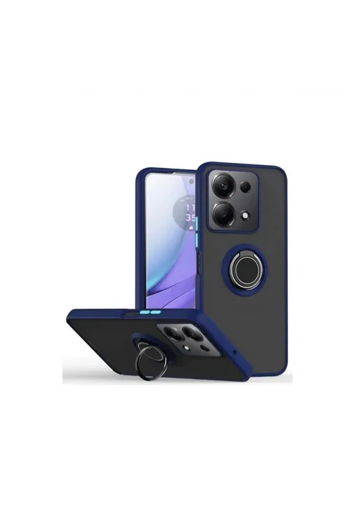 Xiaomi Redmi Note 13 Pro 4g Montreal Yüzüklü Silikon Kapak - Lacivert