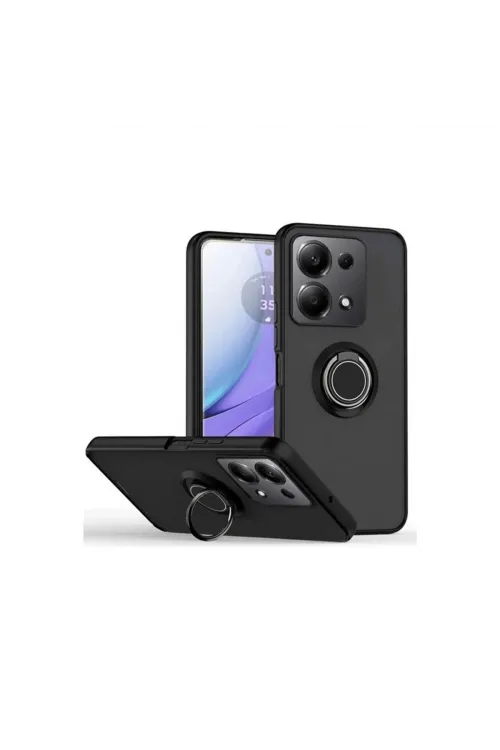 Xiaomi Redmi Note 13 Pro 4g Montreal Yüzüklü Silikon Kapak - Siyah