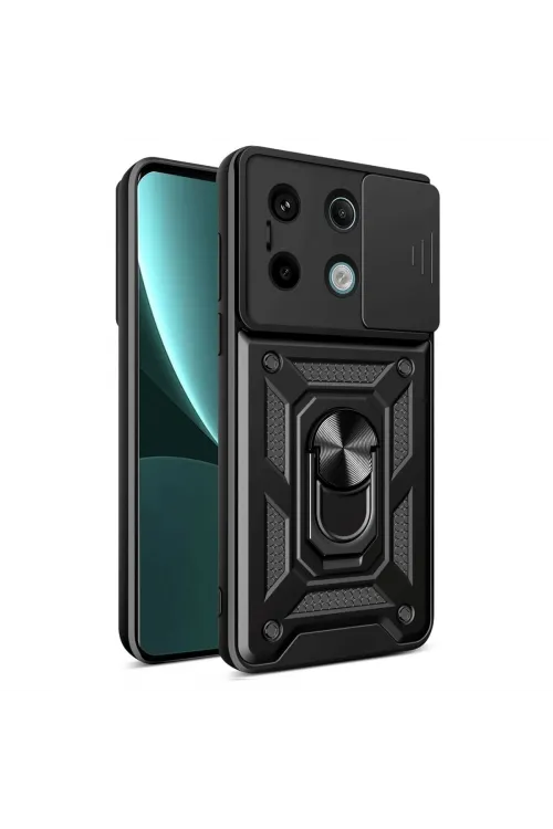 Xiaomi Redmi Note 13 Pro 4g Pars Lens Yüzüklü Silikon - Siyah