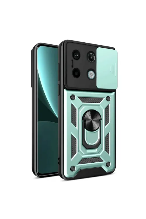 Xiaomi Redmi Note 13 Pro 4g Pars Lens Yüzüklü Silikon - Yeşil