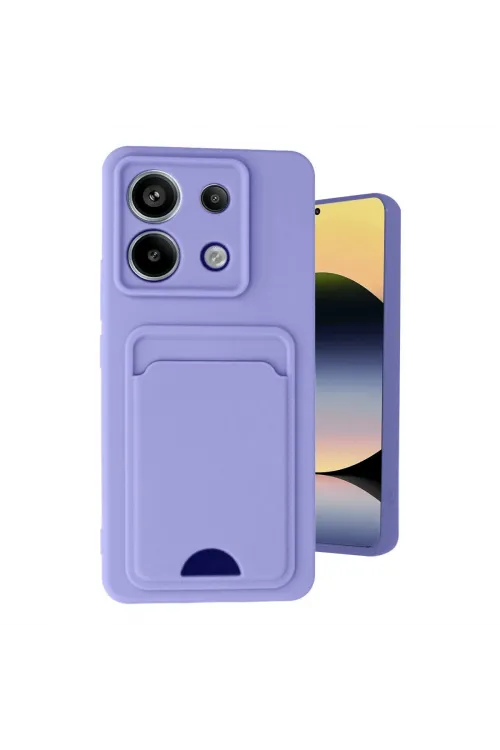 Xiaomi Redmi Note 13 Pro 5g Kılıf Kelvin Kartvizitli Silikon - Lila