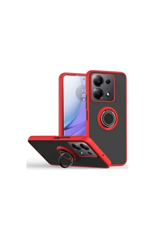 Xiaomi Redmi Note 13 Pro 5g Kılıf Montreal Yüzüklü Silikon Kapak - Kırmızı