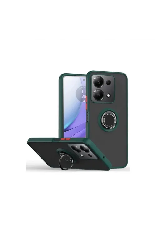 Xiaomi Redmi Note 13 Pro 5g Kılıf Montreal Yüzüklü Silikon Kapak - Yeşil