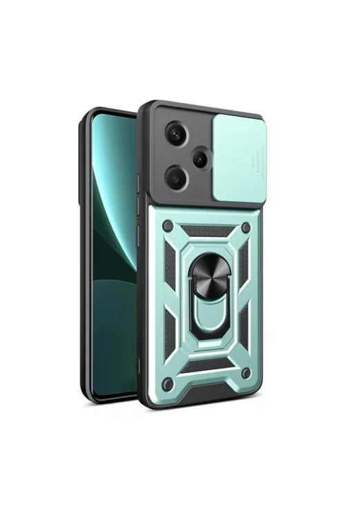 Xiaomi Redmi Note 13 Pro Plus Kılıf Pars Lens Yüzüklü Silikon - Yeşil