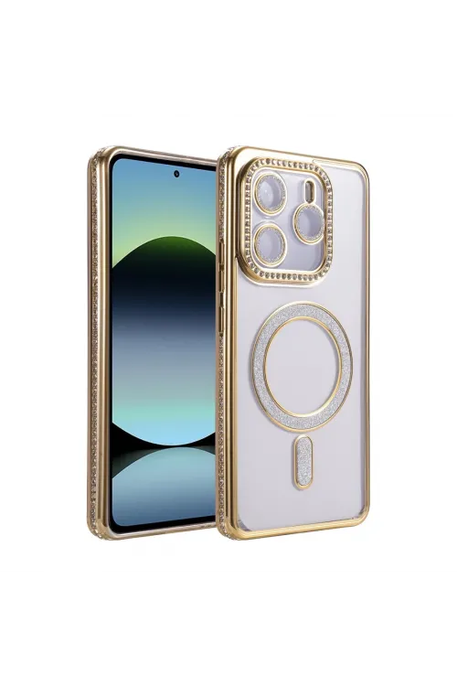 Xiaomi Redmi Note 14 4g Joke Simli Magneticsafe Kılıf - Gold