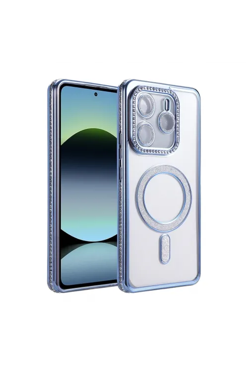 Xiaomi Redmi Note 14 4g Joke Simli Magneticsafe Kılıf - Mavi